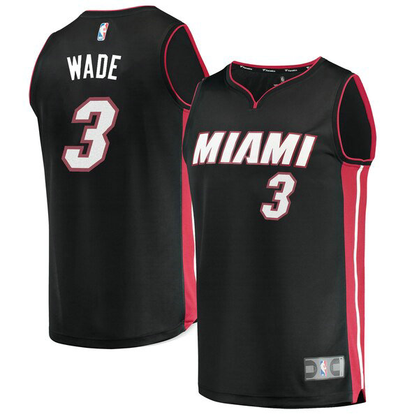 Maillot nba Miami Heat Icon Edition Homme Dwyane Wade 3 Noir